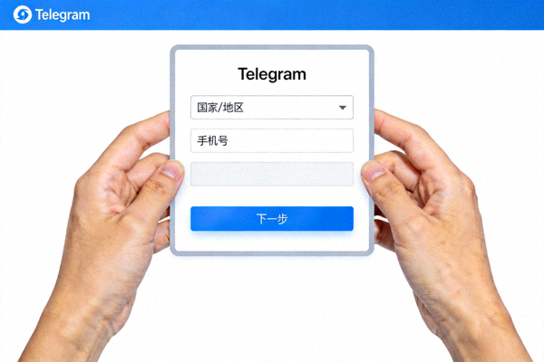 Telegram电脑版登录界面截图，显示手机号输入框