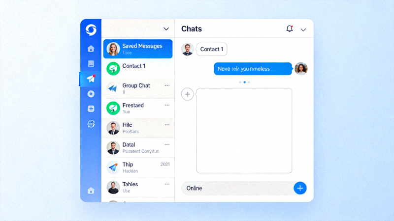 Telegram桌面版登录成功后的主界面截图，显示英文界面